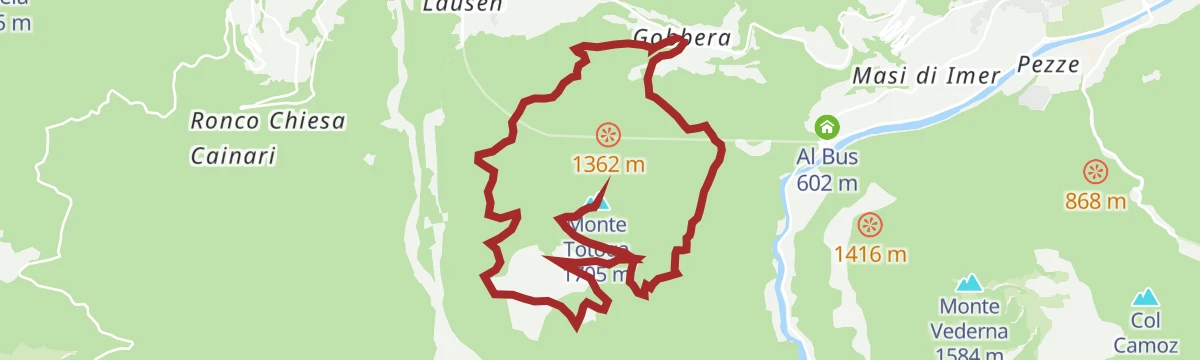 Route map: Mount Totóga
